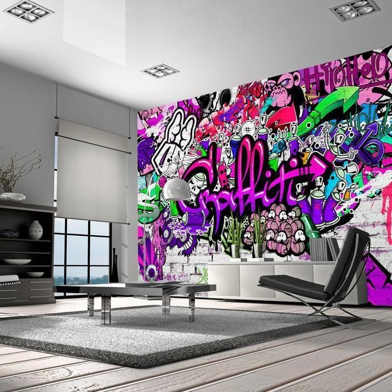 Fotomurale Purple Graffiti in Carta da parati Collezione Casa - Trebisacce, commercioVirtuoso.it