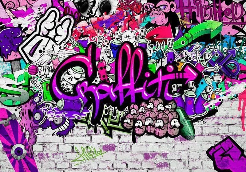 Fotomurale Purple Graffiti in Carta da parati Collezione Casa - Trebisacce, commercioVirtuoso.it