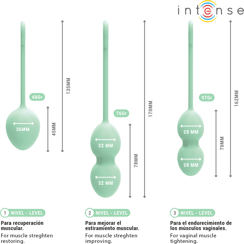 INTENSE - KIT PALLINE KEGEL CHARLI VERDE CHIARO in Palline vaginali Desideria Shop - Latina, commercioVirtuoso.it