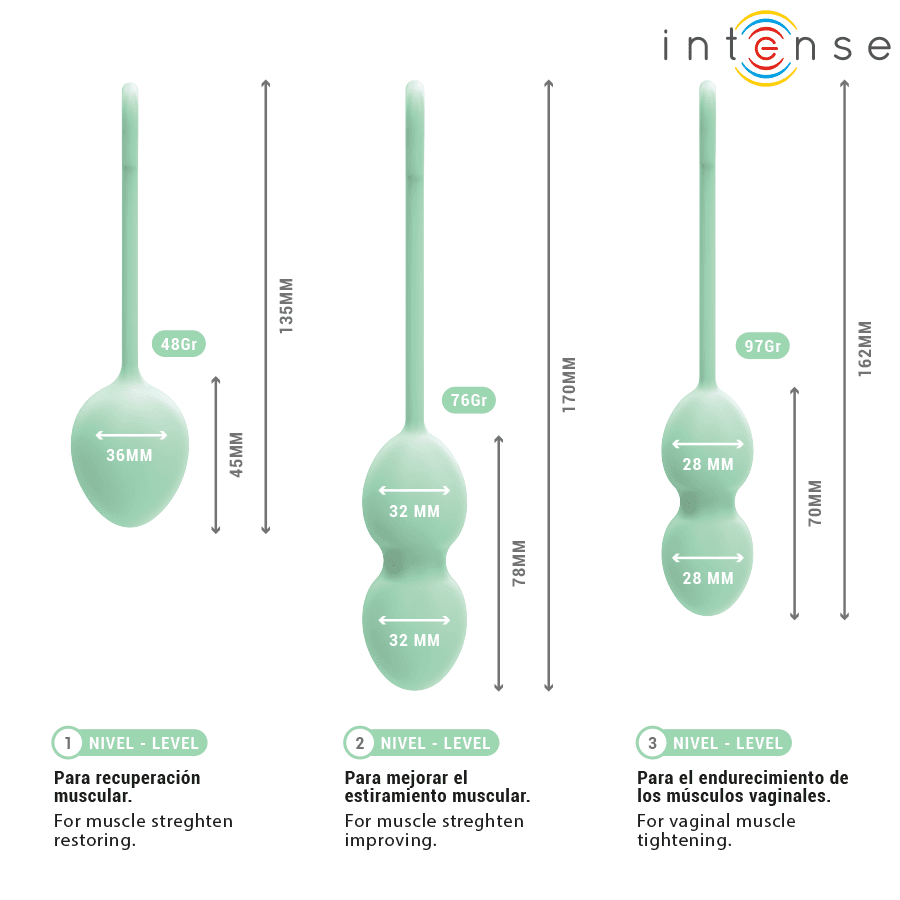 INTENSE - KIT PALLINE KEGEL CHARLI VERDE CHIARO in Palline vaginali Desideria Shop - Latina, commercioVirtuoso.it