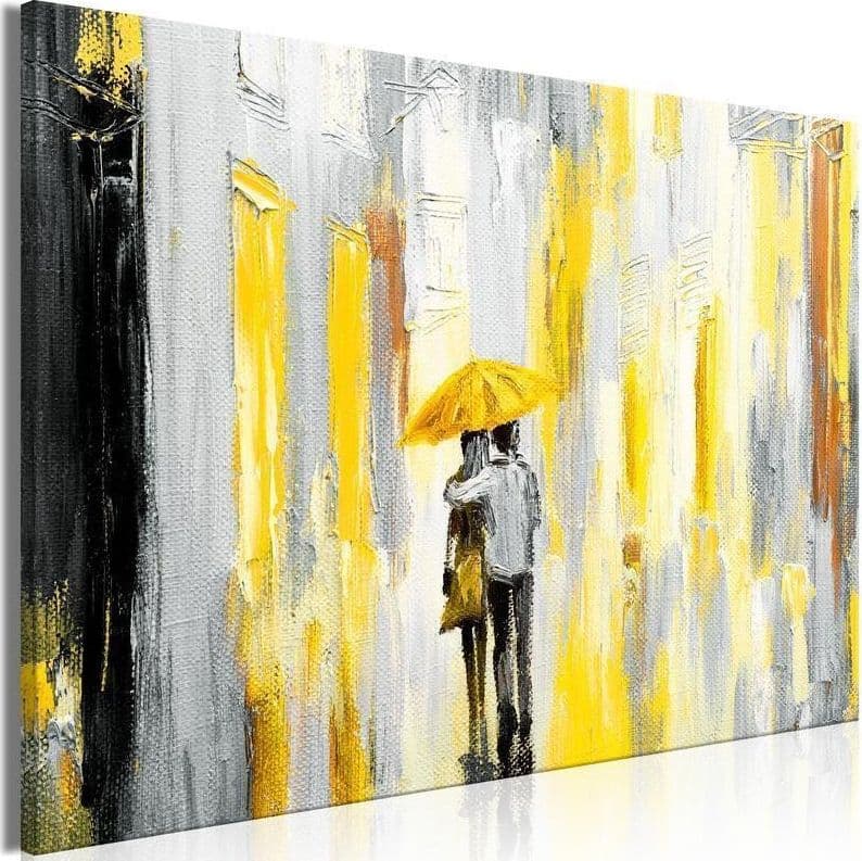 Quadro Umbrella in Love (1 Part) Wide Yellow in Poster e stampe Collezione Casa - Trebisacce, commercioVirtuoso.it