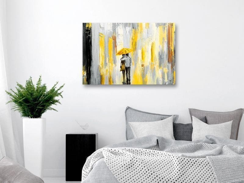 Quadro Umbrella in Love (1 Part) Wide Yellow in Poster e stampe Collezione Casa - Trebisacce, commercioVirtuoso.it