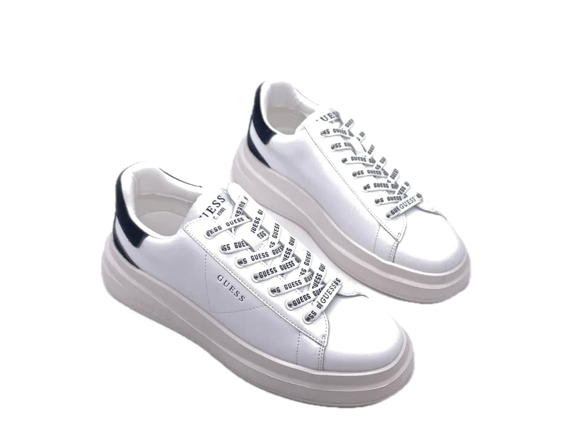 GUESS Sneaker Uomo white black con stringhe logate in Sneaker casual Calzature Durello - Agna, commercioVirtuoso.it