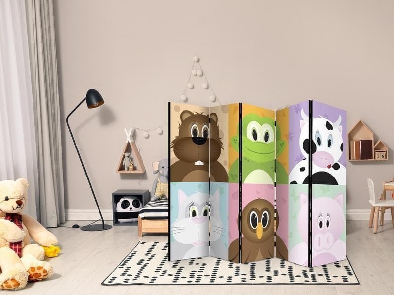 Paravento Cheerful animals II [Room Dividers] in Paraventi Collezione Casa - Trebisacce, commercioVirtuoso.it
