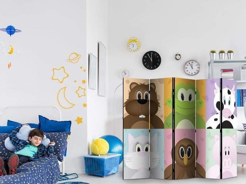 Paravento Cheerful animals II [Room Dividers] in Paraventi Collezione Casa - Trebisacce, commercioVirtuoso.it