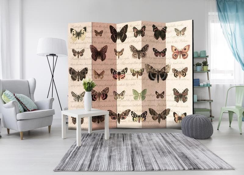 Paravento Retro Style: Butterflies II [divisori da interno] in Paraventi Collezione Casa - Trebisacce, commercioVirtuoso.it