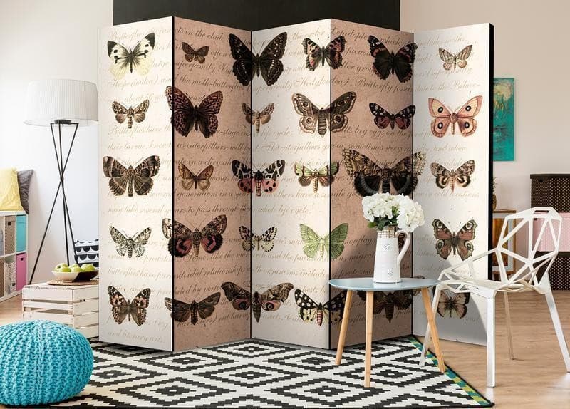 Paravento Retro Style: Butterflies II [divisori da interno] in Paraventi Collezione Casa - Trebisacce, commercioVirtuoso.it