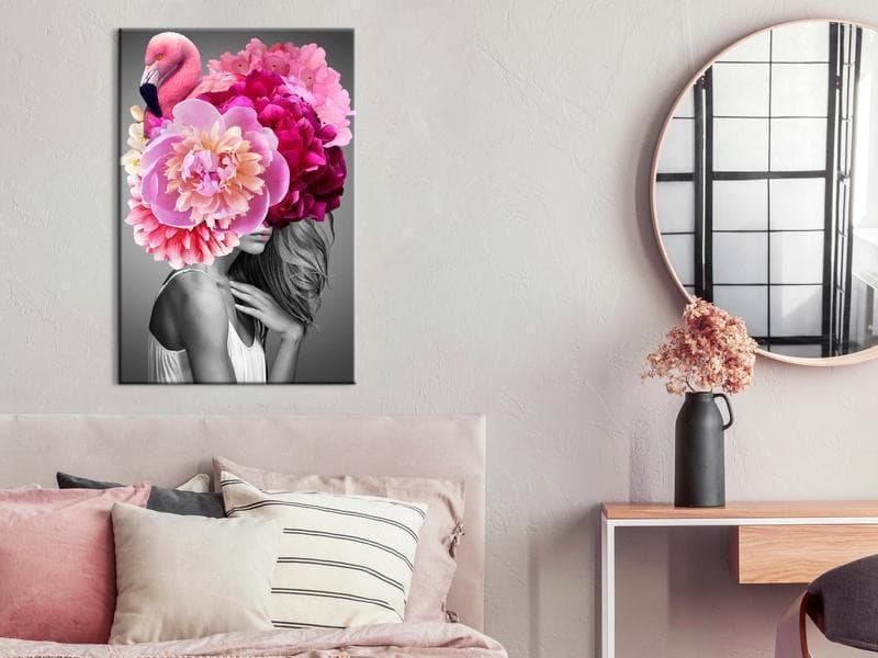 Quadro Flamingo Girl (1 Part) Vertical in Poster e stampe Collezione Casa - Trebisacce, commercioVirtuoso.it