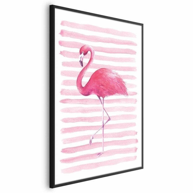 Poster - Flamingo and Stripes in Poster e stampe Collezione Casa - Trebisacce, commercioVirtuoso.it