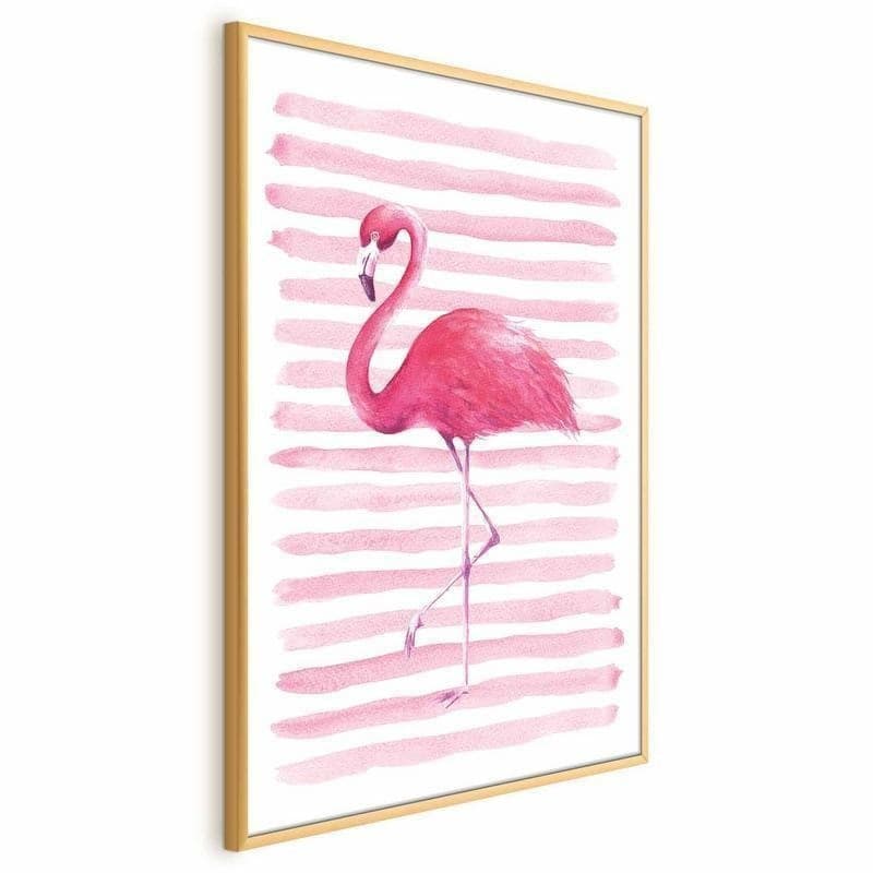 Poster - Flamingo and Stripes in Poster e stampe Collezione Casa - Trebisacce, commercioVirtuoso.it