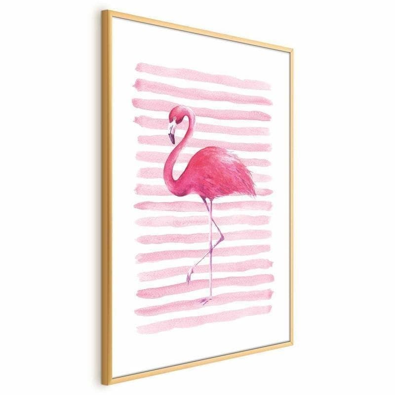 Poster - Flamingo and Stripes in Poster e stampe Collezione Casa - Trebisacce, commercioVirtuoso.it