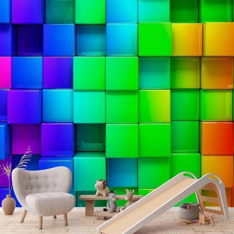 Fotomurale Colourful Cubes in Carta da parati Collezione Casa - Trebisacce, commercioVirtuoso.it