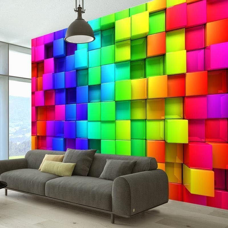 Fotomurale Colourful Cubes in Carta da parati Collezione Casa - Trebisacce, commercioVirtuoso.it