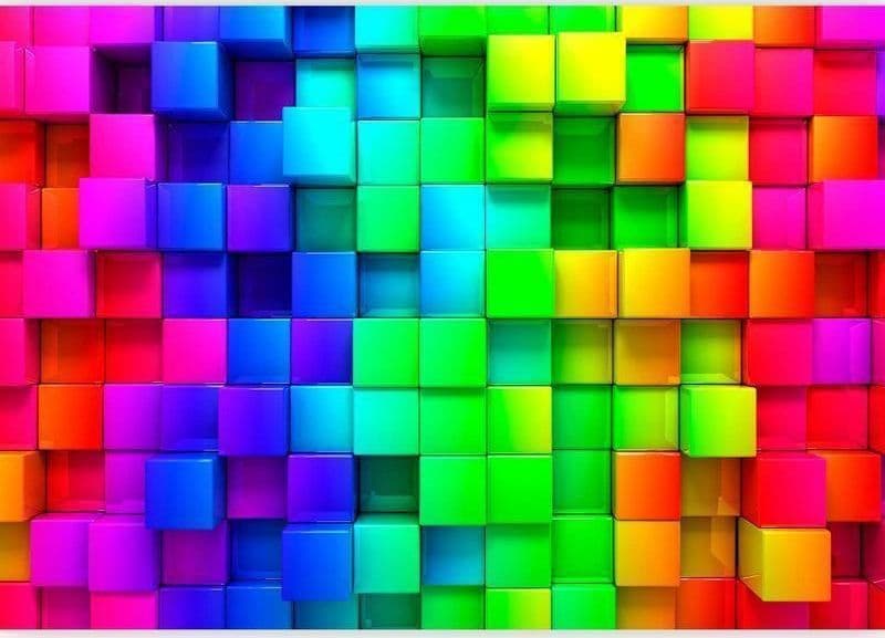 Fotomurale Colourful Cubes in Carta da parati Collezione Casa - Trebisacce, commercioVirtuoso.it