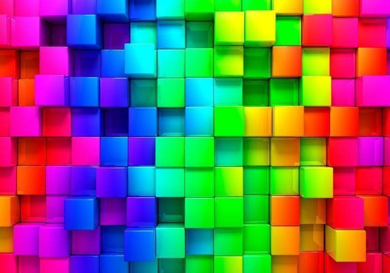Fotomurale Colourful Cubes in Carta da parati Collezione Casa - Trebisacce, commercioVirtuoso.it