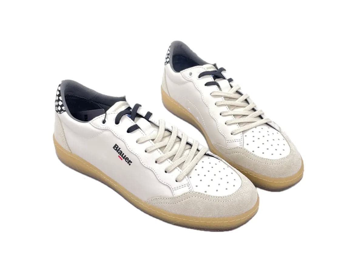 BLAUER Sneaker Murray Uomo White Black in Sneaker casual Calzature Durello - Agna, commercioVirtuoso.it