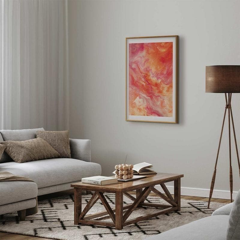 Poster - Fiery Colors - dynamic shapes in fire and pink tones in Poster e stampe Collezione Casa - Trebisacce, commercioVirtuoso.it