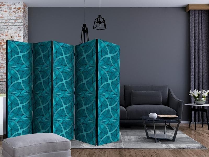 Paravento Geometric Turquoise II [divisori da interno] in Paraventi Collezione Casa - Trebisacce, commercioVirtuoso.it