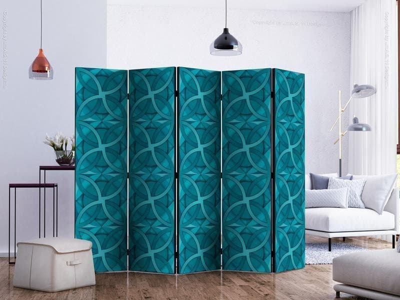 Paravento Geometric Turquoise II [divisori da interno] in Paraventi Collezione Casa - Trebisacce, commercioVirtuoso.it