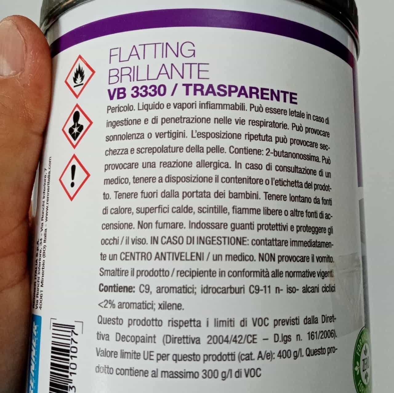 Renner 750ml flatting trasparente brillante a solvente per nautica in Vernice Aloiserw.com - Altomonte, commercioVirtuoso.it