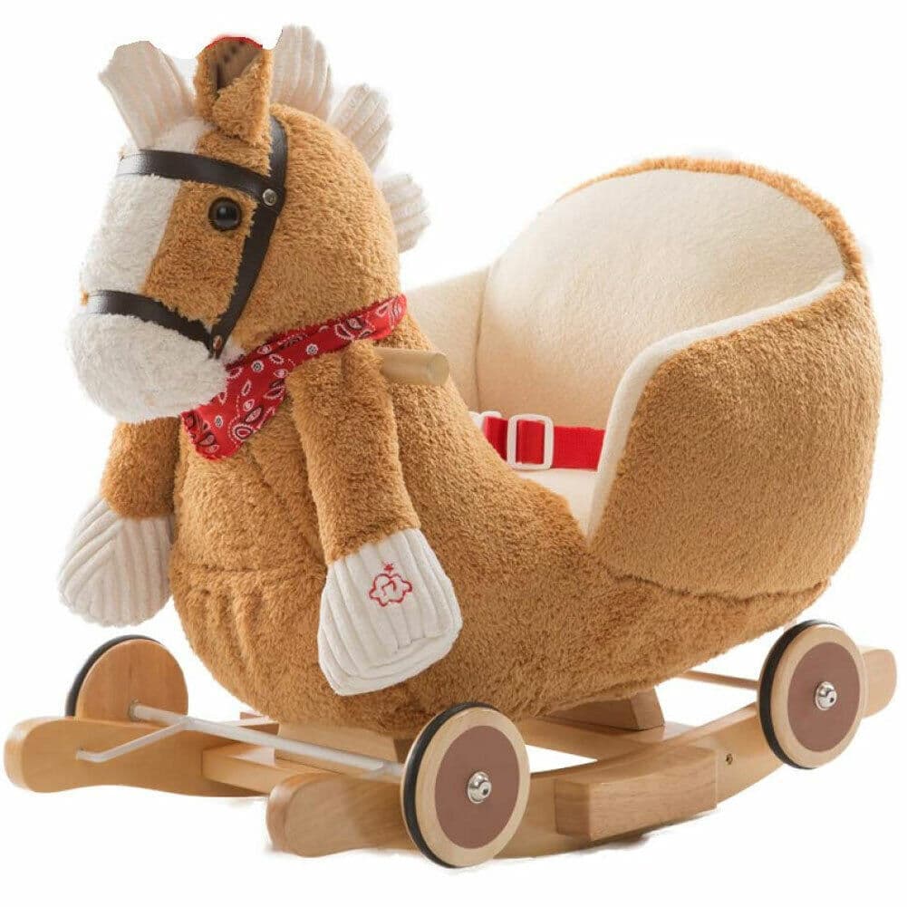 Cavallo a dondolo in legno con ruote Poni Cavalluccio Poltroncina Marrone Chiaro in Cavalli a dondolo e animali Esplodia - Napoli, commercioVirtuoso.it