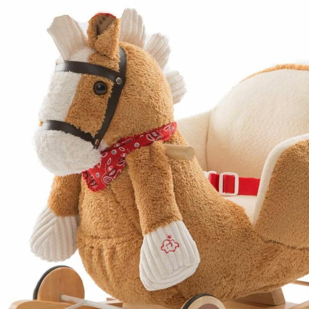 Cavallo a dondolo in legno con ruote Poni Cavalluccio Poltroncina Marrone Chiaro in Cavalli a dondolo e animali Esplodia - Napoli, commercioVirtuoso.it