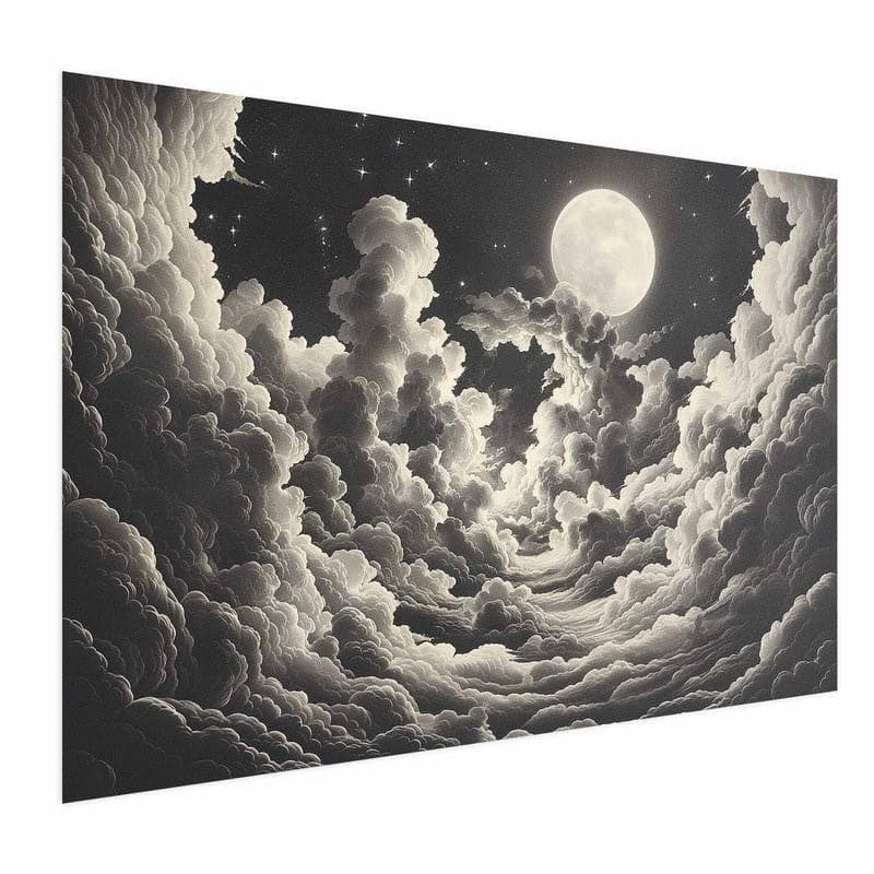 Poster - Moon and Stars Singing Among the Great Clouds in Poster e stampe Collezione Casa - Trebisacce, commercioVirtuoso.it