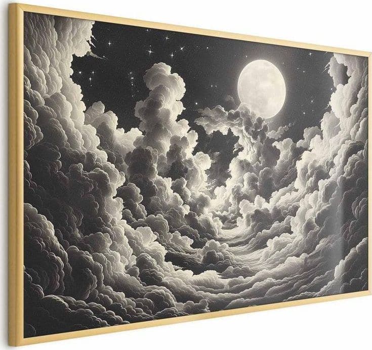 Poster - Moon and Stars Singing Among the Great Clouds in Poster e stampe Collezione Casa - Trebisacce, commercioVirtuoso.it