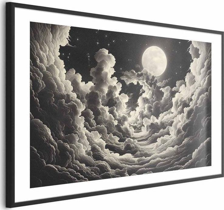Poster - Moon and Stars Singing Among the Great Clouds in Poster e stampe Collezione Casa - Trebisacce, commercioVirtuoso.it