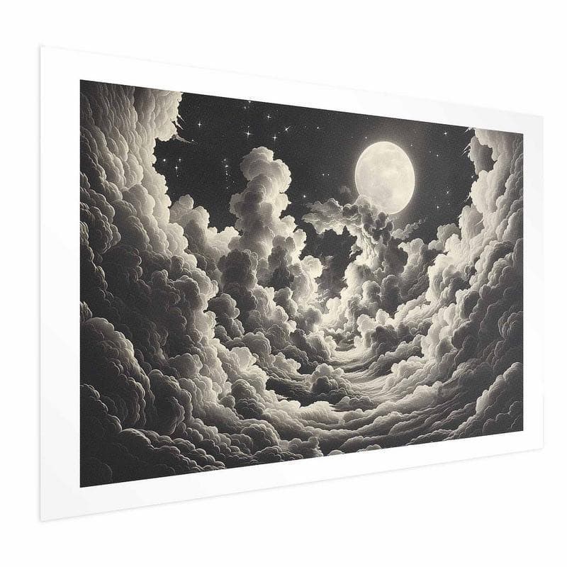 Poster - Moon and Stars Singing Among the Great Clouds in Poster e stampe Collezione Casa - Trebisacce, commercioVirtuoso.it