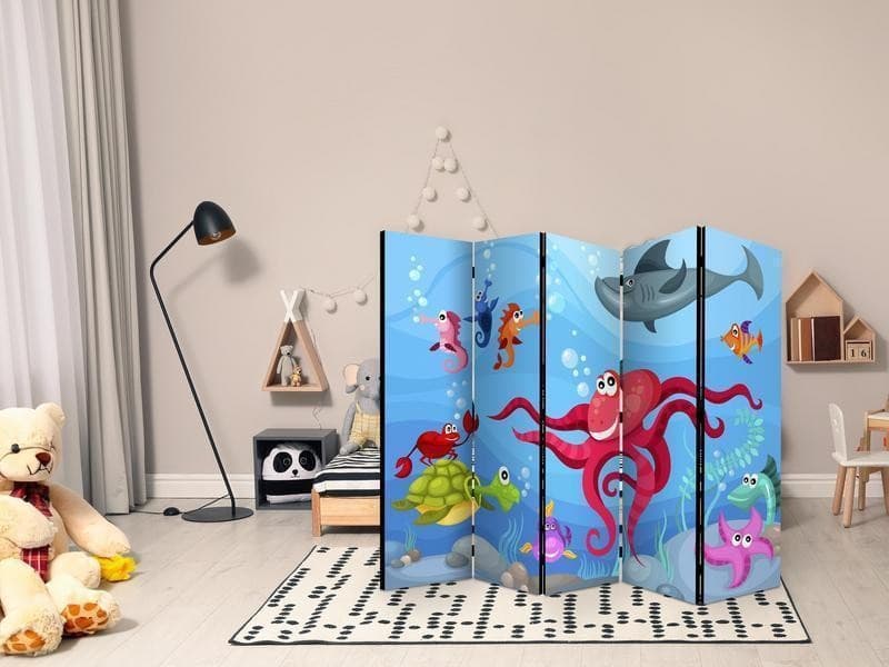 Paravento Octopus and shark II [Room Dividers] in Paraventi Collezione Casa - Trebisacce, commercioVirtuoso.it