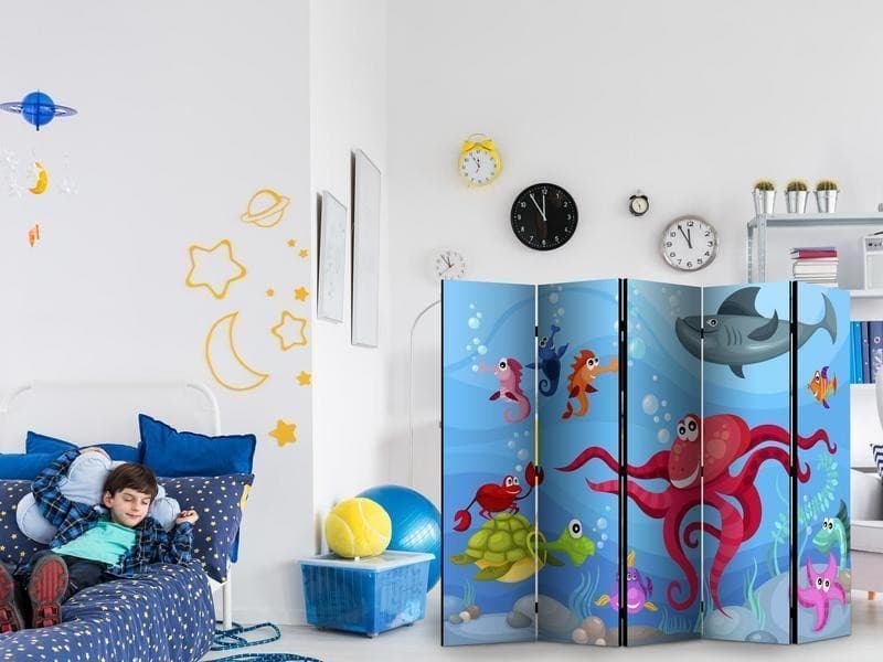 Paravento Octopus and shark II [Room Dividers] in Paraventi Collezione Casa - Trebisacce, commercioVirtuoso.it