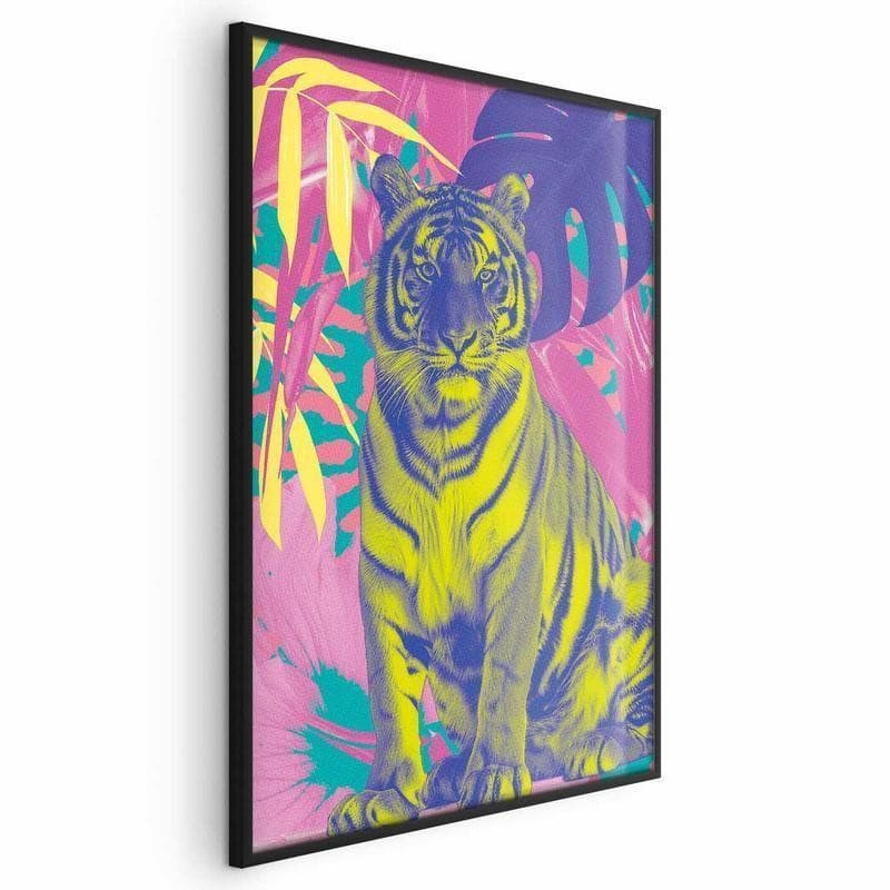 Poster - Colorful Tiger - intense colors of a tiger surrounded by tropical plants in Poster e stampe Collezione Casa - Trebisacce, commercioVirtuoso.it