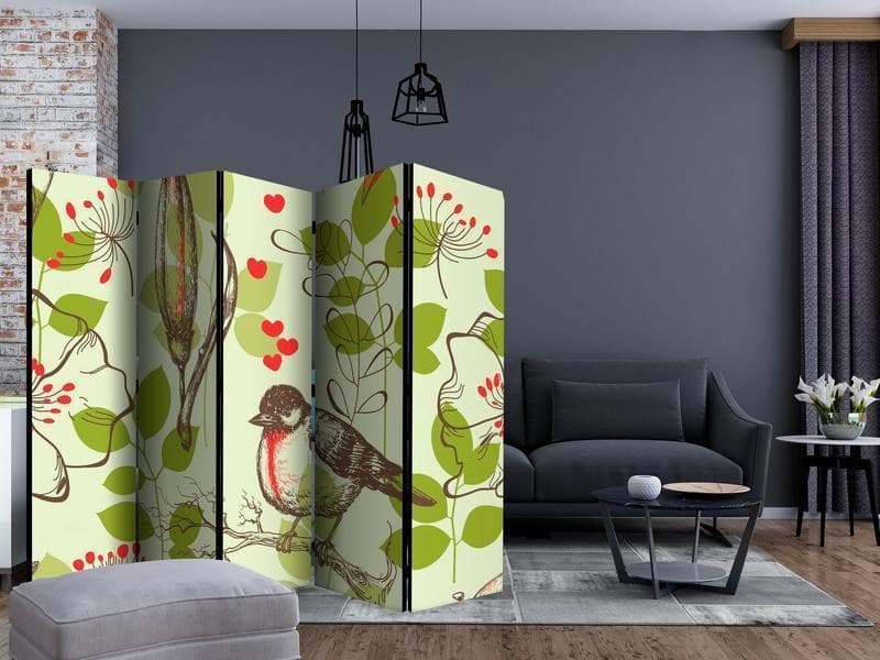 Paravento Bird and lilies vintage pattern II [Room Dividers] in Paraventi Collezione Casa - Trebisacce, commercioVirtuoso.it