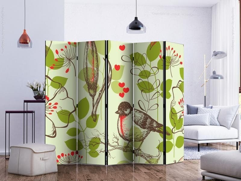 Paravento Bird and lilies vintage pattern II [Room Dividers] in Paraventi Collezione Casa - Trebisacce, commercioVirtuoso.it