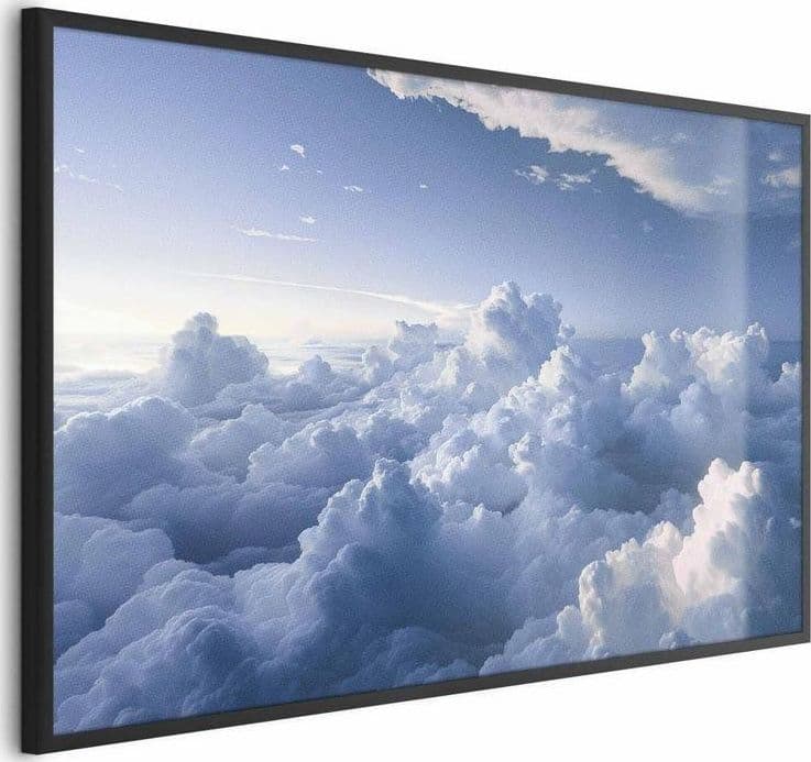 Poster - Aerial Landscapes: Sunbeams Illuminating Puffy Cloud Formations in Arazzi e tappezzeria Collezione Casa - Trebisacce, commercioVirtuoso.it