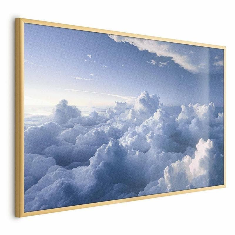 Poster - Aerial Landscapes: Sunbeams Illuminating Puffy Cloud Formations in Arazzi e tappezzeria Collezione Casa - Trebisacce, commercioVirtuoso.it