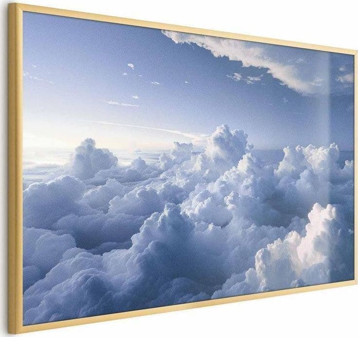 Poster - Aerial Landscapes: Sunbeams Illuminating Puffy Cloud Formations - 16