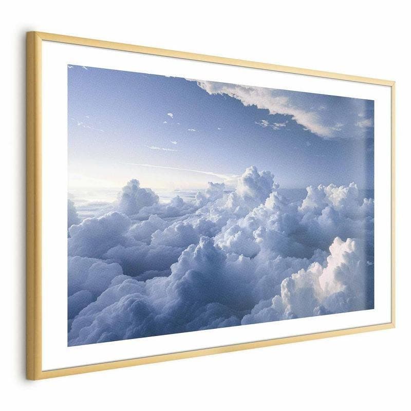 Poster - Aerial Landscapes: Sunbeams Illuminating Puffy Cloud Formations in Arazzi e tappezzeria Collezione Casa - Trebisacce, commercioVirtuoso.it