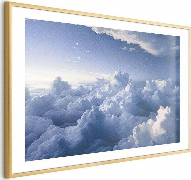 Poster - Aerial Landscapes: Sunbeams Illuminating Puffy Cloud Formations in Arazzi e tappezzeria Collezione Casa - Trebisacce, commercioVirtuoso.it