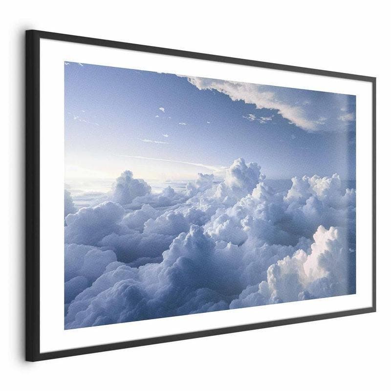 Poster - Aerial Landscapes: Sunbeams Illuminating Puffy Cloud Formations in Arazzi e tappezzeria Collezione Casa - Trebisacce, commercioVirtuoso.it