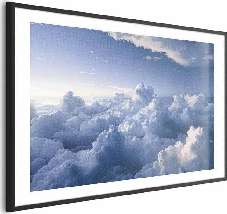 Poster - Aerial Landscapes: Sunbeams Illuminating Puffy Cloud Formations in Arazzi e tappezzeria Collezione Casa - Trebisacce, commercioVirtuoso.it