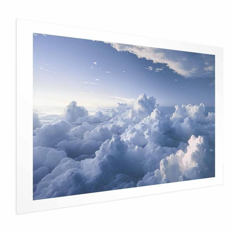 Poster - Aerial Landscapes: Sunbeams Illuminating Puffy Cloud Formations in Arazzi e tappezzeria Collezione Casa - Trebisacce, commercioVirtuoso.it