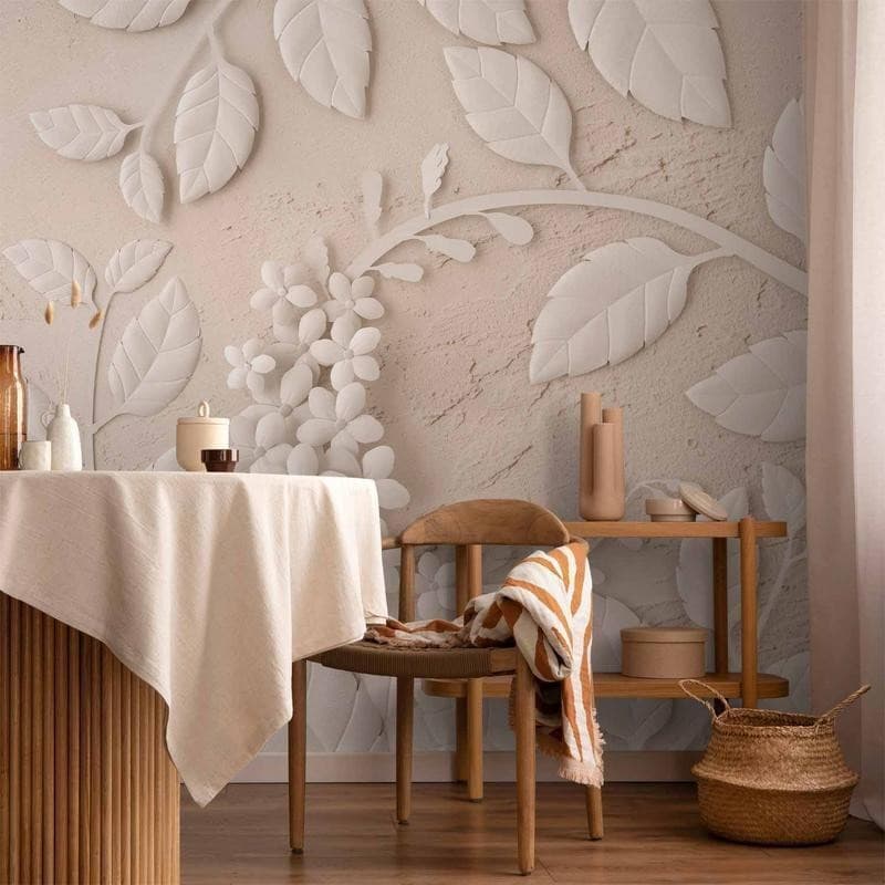 Fotomurale Paper Flowers (Beige) in Carta da parati Collezione Casa - Trebisacce, commercioVirtuoso.it