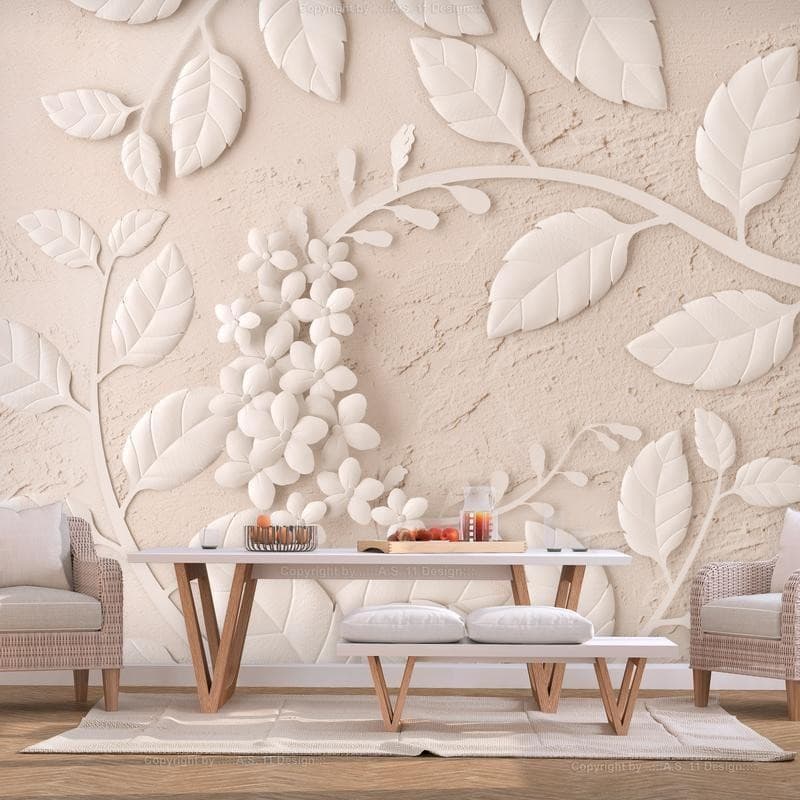 Fotomurale Paper Flowers (Beige) in Carta da parati Collezione Casa - Trebisacce, commercioVirtuoso.it