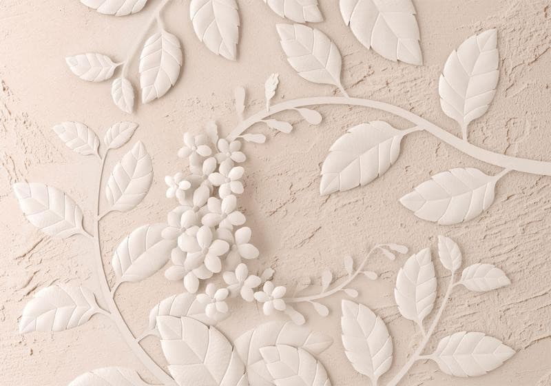 Fotomurale Paper Flowers (Beige) in Carta da parati Collezione Casa - Trebisacce, commercioVirtuoso.it