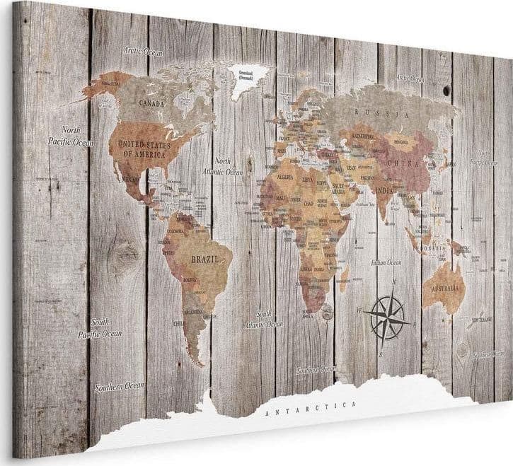 Quadro World Map: Wooden Stories in Sculture a parete Collezione Casa - Trebisacce, commercioVirtuoso.it