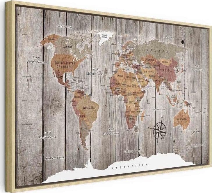 Quadro World Map: Wooden Stories in Sculture a parete Collezione Casa - Trebisacce, commercioVirtuoso.it