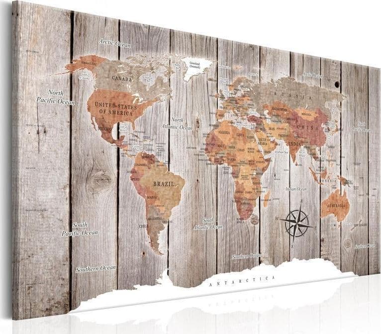 Quadro World Map: Wooden Stories in Sculture a parete Collezione Casa - Trebisacce, commercioVirtuoso.it