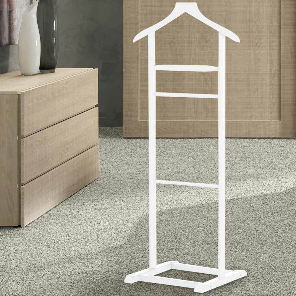 Appendiabiti Indossatore legno Pioppo Bianco Servo Muto Porta Abiti 48x36x107cm in Omini appendiabiti Esplodia - Napoli, commercioVirtuoso.it